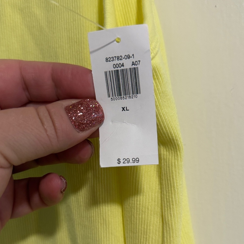 Old Navy Yellow Mini ribbed Dress - Picture 2 of 8